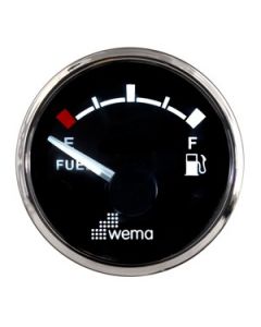 Bränslemätare Silverline Wema 0-180 Ohm  För hävarmsgivare eller S3 givare Äkta rostfri sarg